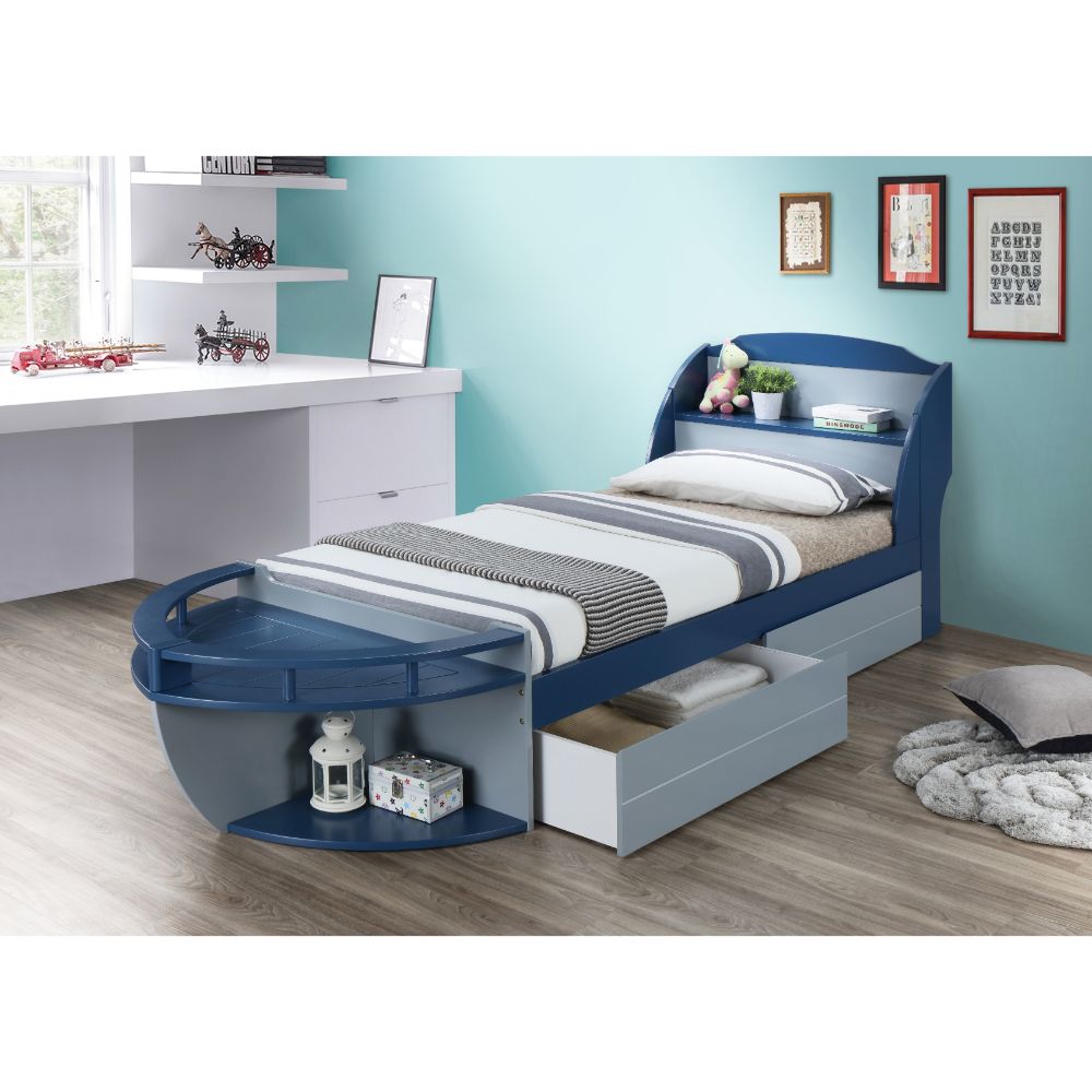 Acme - Neptune II Twin Bed 30620T Gray & Navy Finish