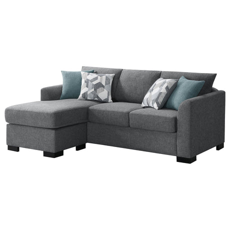 Pacheco Grey Upholstered Sleeper Sectional Chaise Sofa - sold by Home Elegance USA
