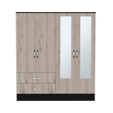 Armoire Ron, Bedroom, Black / Light Gray - sold by Home Elegance USA