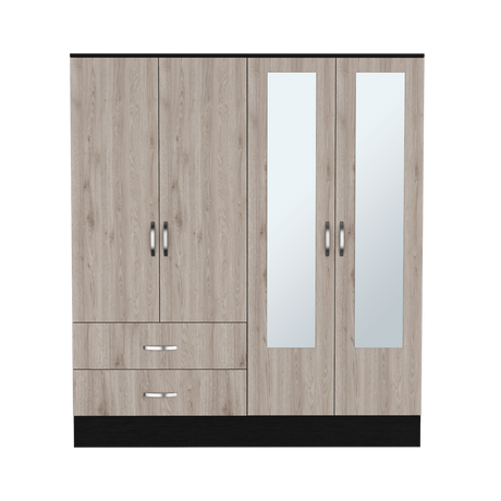 Armoire Ron, Bedroom, Black / Light Gray - sold by Home Elegance USA