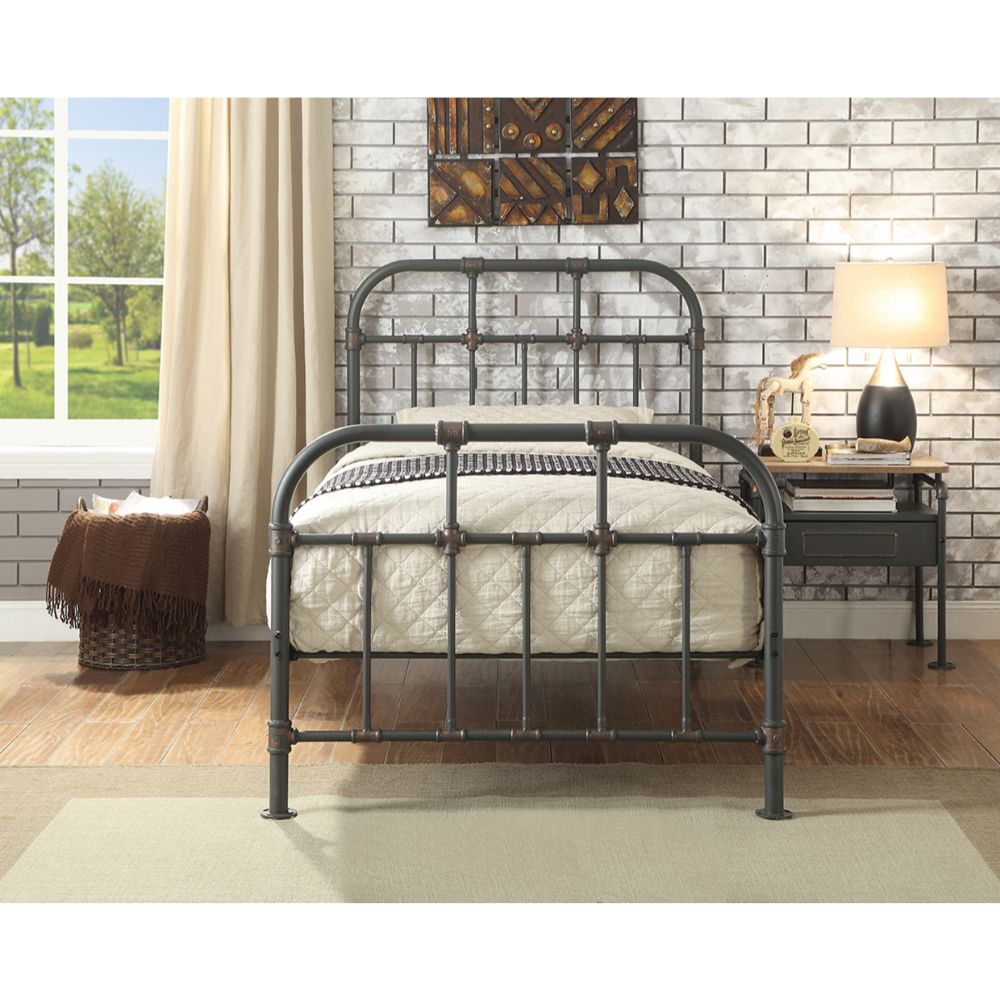 Acme - Nicipolis Twin Bed 30730T Sandy Gray Finish