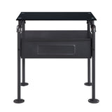 Acme - Nicipolis Nightstand 30738 Glass & Sandy Gray Finish