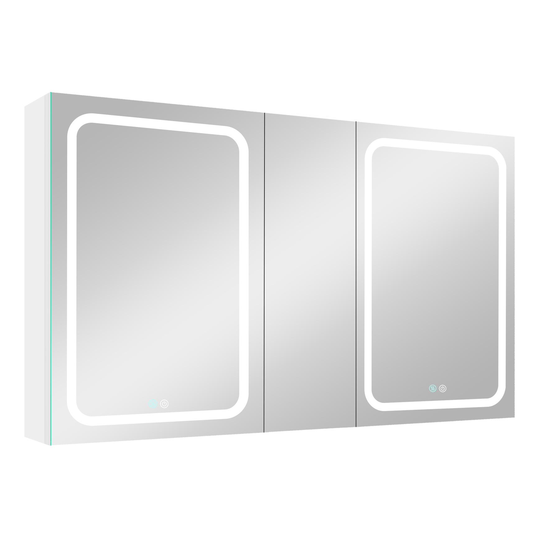 50x30 Inch LED Bathroom Medicine Cabinet Surface Mount Double Door Lighted Medicine Cabinet, Medicine Cabinets for Bathroom with Mirror Defogging, Dimmer White - W995S00068 - image - 1