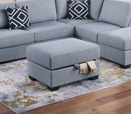 3-Piece Reversible Sectional w Ottoman Functional Storage Sofa w Shelf Reversible Chaise Storage Ottoman Living Room Furniture - sold by Home Elegance USA