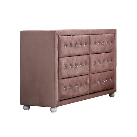 Acme - Reggie Dresser 30825 Pink Fabric