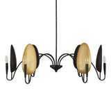 Warwick 6 Light Chandelier Matte Black - Black / Gold by Uttermost - View 3