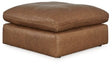 Ashley Caramel Emilia Oversized Accent Ottoman - Leather | Home Elegance USA
