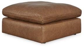 Ashley Caramel Emilia Oversized Accent Ottoman - Leather | Home Elegance USA