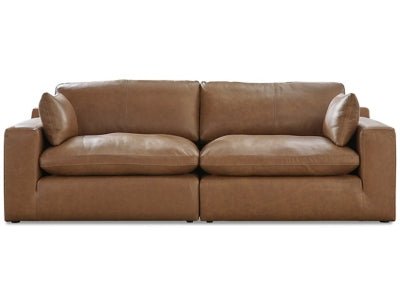 Ashley Caramel Emilia 30901S1 2 - Piece Sectional Loveseat - Leather - 30901S1 - Home Elegance USA - 1