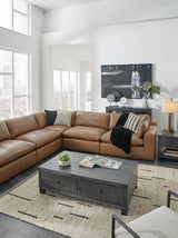 Ashley Caramel Emilia 30901S6 7 - Piece Sectional - Leather | Home Elegance USA