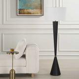 Layla Black Tapered Floor Lamp by Uttermost - View 3