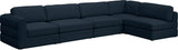 Beckham - Modular Sectional 5 Piece - Navy - Fabric | Home Elegance USA