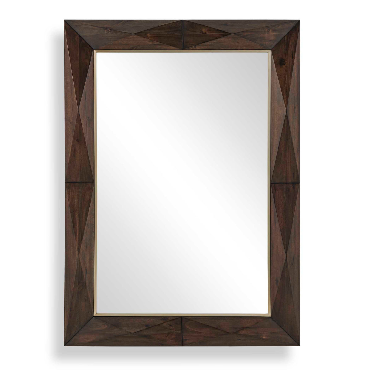 Diamond In The Rough Wood Mirror Gold / Woodtone - Dark Brown by Uttermost - View 1