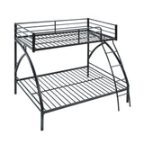 Black Metal Frame Twin/Full Bunk Bed, Youth Bed, Youth Bedroom Furniture, Easy Assembly - sold by Home Elegance USA