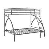Gray Metal Frame Twin/Full Bunk Bed, Youth Bed, Youth Bedroom Furniture, Easy Assembly - sold by Home Elegance USA