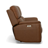Henry Power Reclining Loveseat With Power Headrests & Lumbar - Caramel | Flexsteel