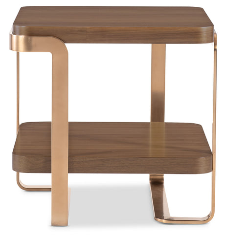 Eleana End Table Medium Wood / Gold - Dark Brown / Gold by Hooker Furniture - View 3