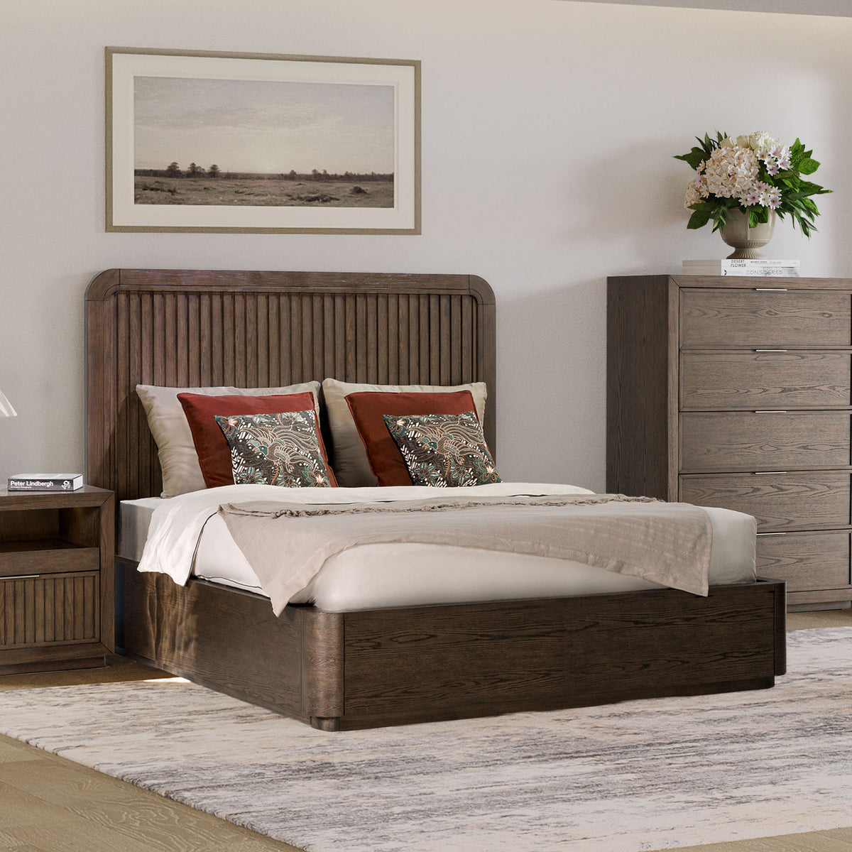 Athens Queen Panel Bed - Dark Brown | Flexsteel