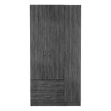 Three Door Armoire Clark, Bedroom, Smokey Oak / White - sold by Home Elegance USA