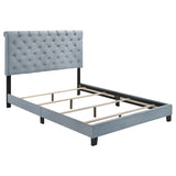 Eastern King Bed - Warner Upholstered Eastern King Panel Bed Slate Blue