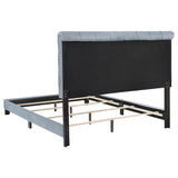 Queen Bed - Warner Upholstered Queen Panel Bed Slate Blue