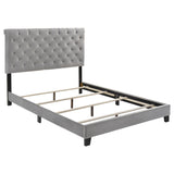 Queen Bed - Warner Upholstered Queen Panel Bed Grey