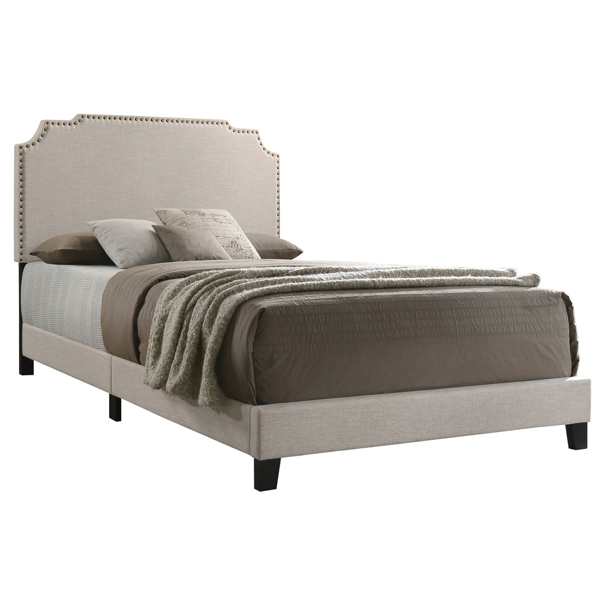 Full Bed - Tamarac Upholstered Full Panel Bed Beige