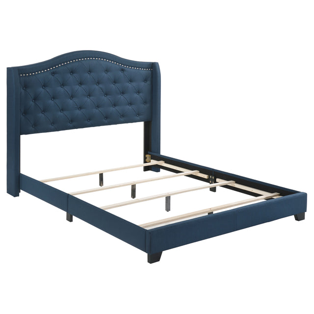 Queen Bed - Sonoma Upholstered Queen Wingback Bed Blue