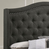 Queen Bed - Sonoma Upholstered Queen Wingback Bed Grey