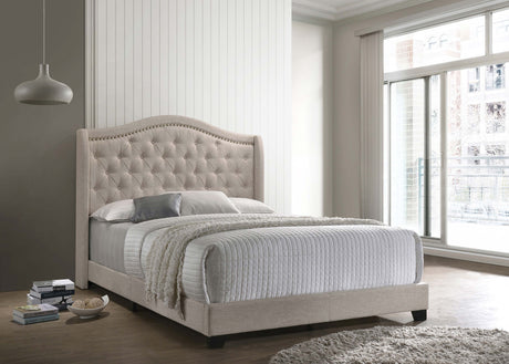 Full Bed - Sonoma Upholstered Full Wingback Bed Beige