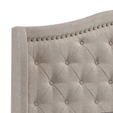 Queen Bed - Sonoma Upholstered Queen Wingback Bed Beige