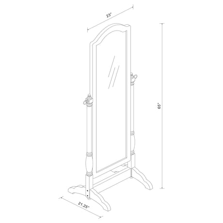 Cheval Mirror - Cabot Rectangular Cheval Mirror with Arched Top Merlot