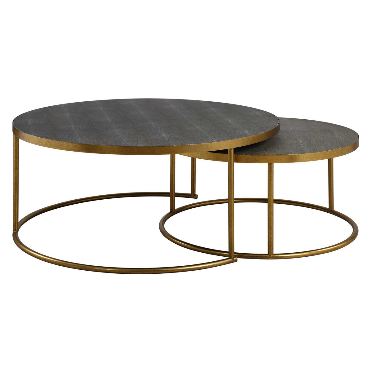 Aragon Nesting Coffee Tables (Set of 2) - Dark Gray / Bronze by Uttermost - View 4