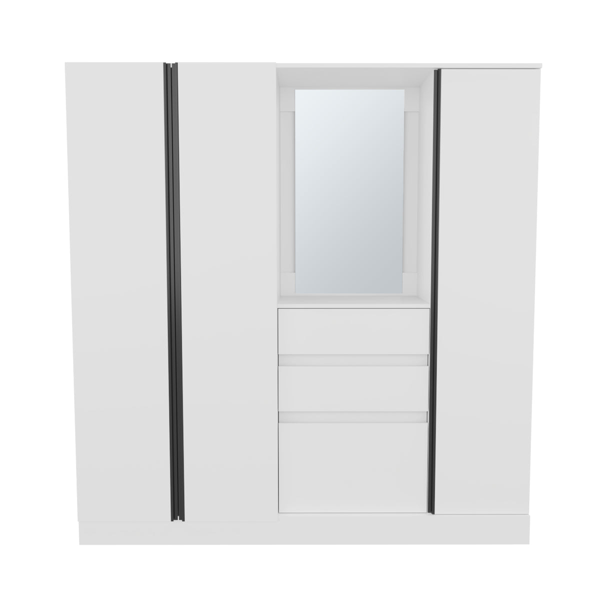 Kamelot 1,80 Armoire With Double Doors, Hanging Rod And Interior Shelves, White - sold by Home Elegance USA