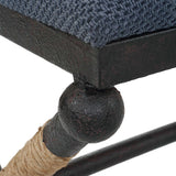 Firth Rustic Bench Navy - Blue / Light Brown by Uttermost - View 6