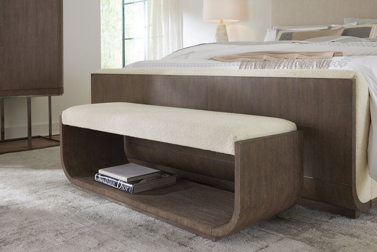 Modern Mood Bed Bench - Dark Brown / Beige by Hooker Furniture - View 3