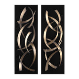 Brushstrokes Metal Wall Art (Set of 2) - Black / Yellow by Uttermost - View 1