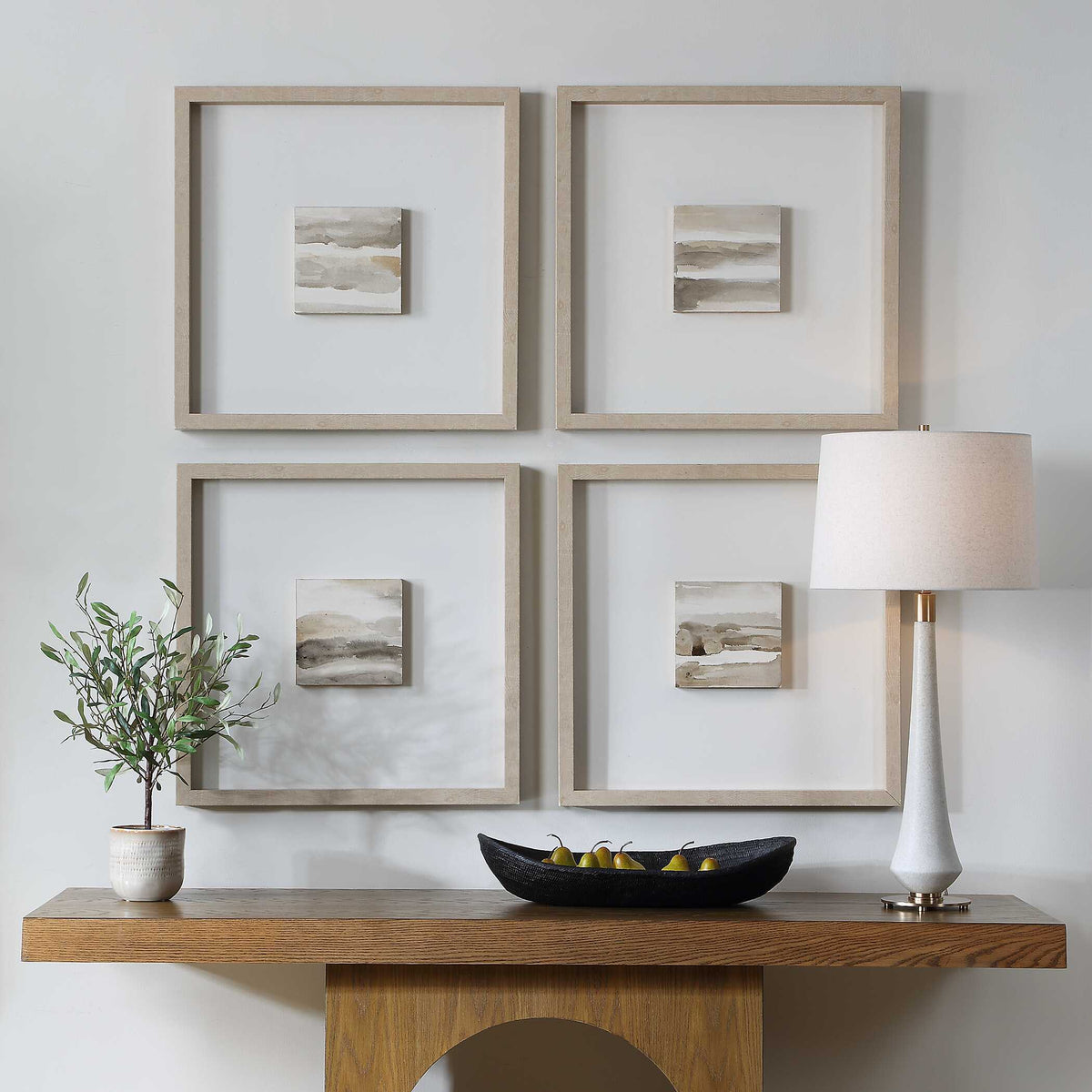 Studying Sepia Hand Painted Canvases (Set of 4) - Light Brown by Uttermost - View 2