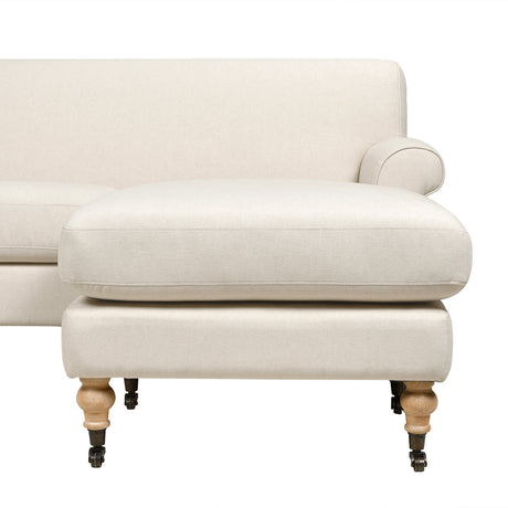 Alana  88' L-Shape Reversible Sectional Sofa, Light Beige Linen - sold by Home Elegance USA