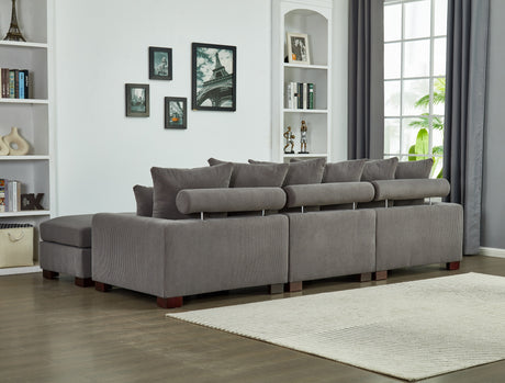Modular Sectional Sofa,5 Seater Oversized Convertible L & U Shaped Couch, Corduroy Fabric - sold by Home Elegance USA