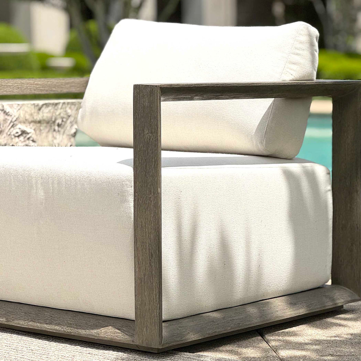Remsen Outdoor Lounge Chair - Dark Gray / White by Uttermost - View 14