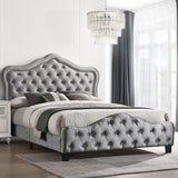 Bella Upholstered California King Panel Bed Grey | Coaster - 315871KW - Home Elegance USA - 2