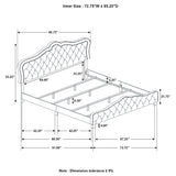 California King Bed - Bella Upholstered California King Panel Bed Grey