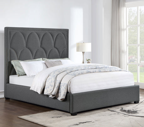 Eastern King Bed - Bowfield Upholstered Eastern King Panel Bed Charcoal