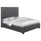 Bowfield Upholstered Eastern King Panel Bed Charcoal | Coaster | Home Elegance USA