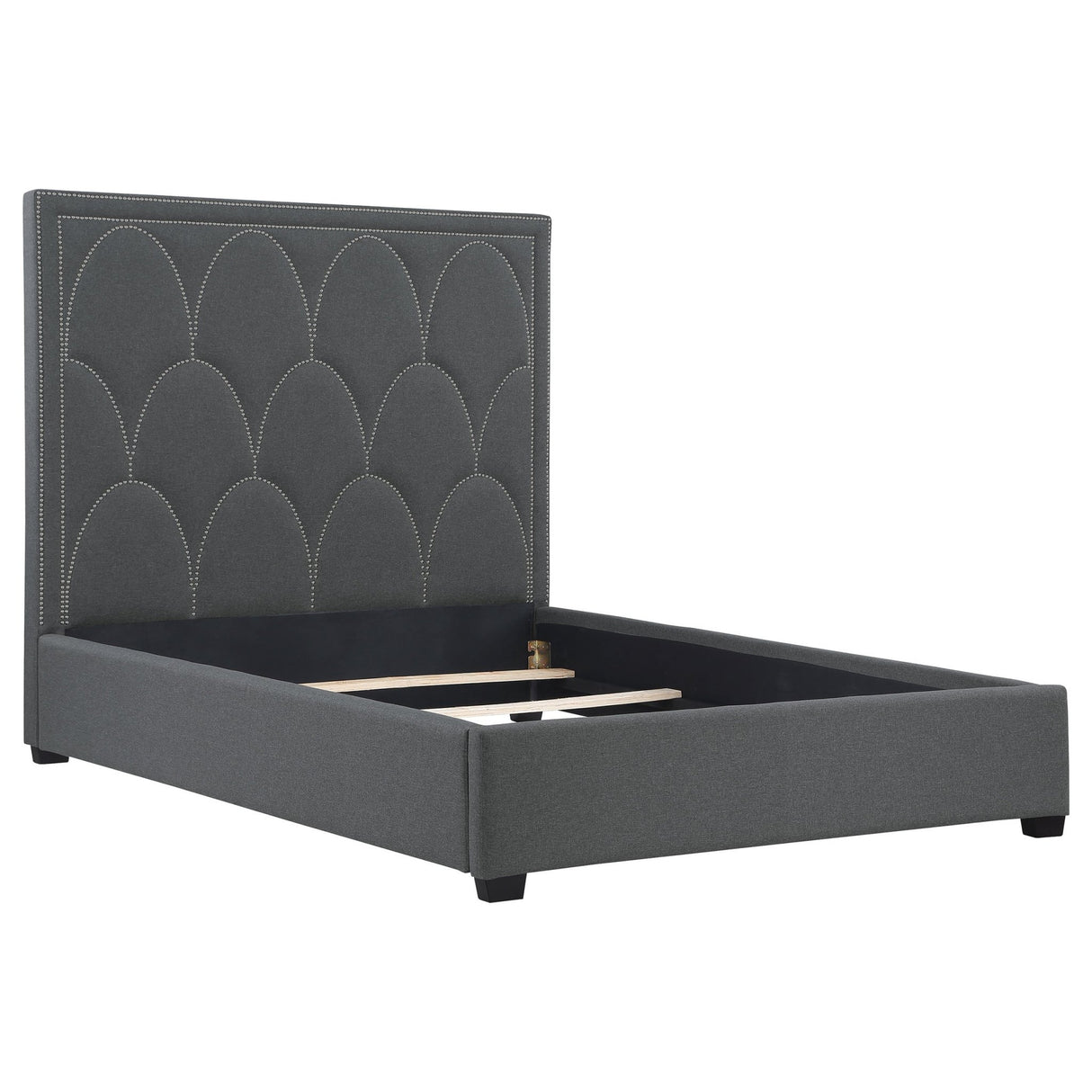 Bowfield Upholstered Eastern King Panel Bed Charcoal | Coaster | Home Elegance USA