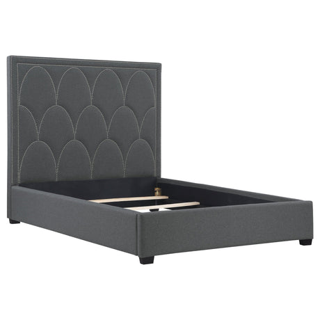 Bowfield Upholstered Eastern King Panel Bed Charcoal | Coaster - 315900KE - Home Elegance USA - 1