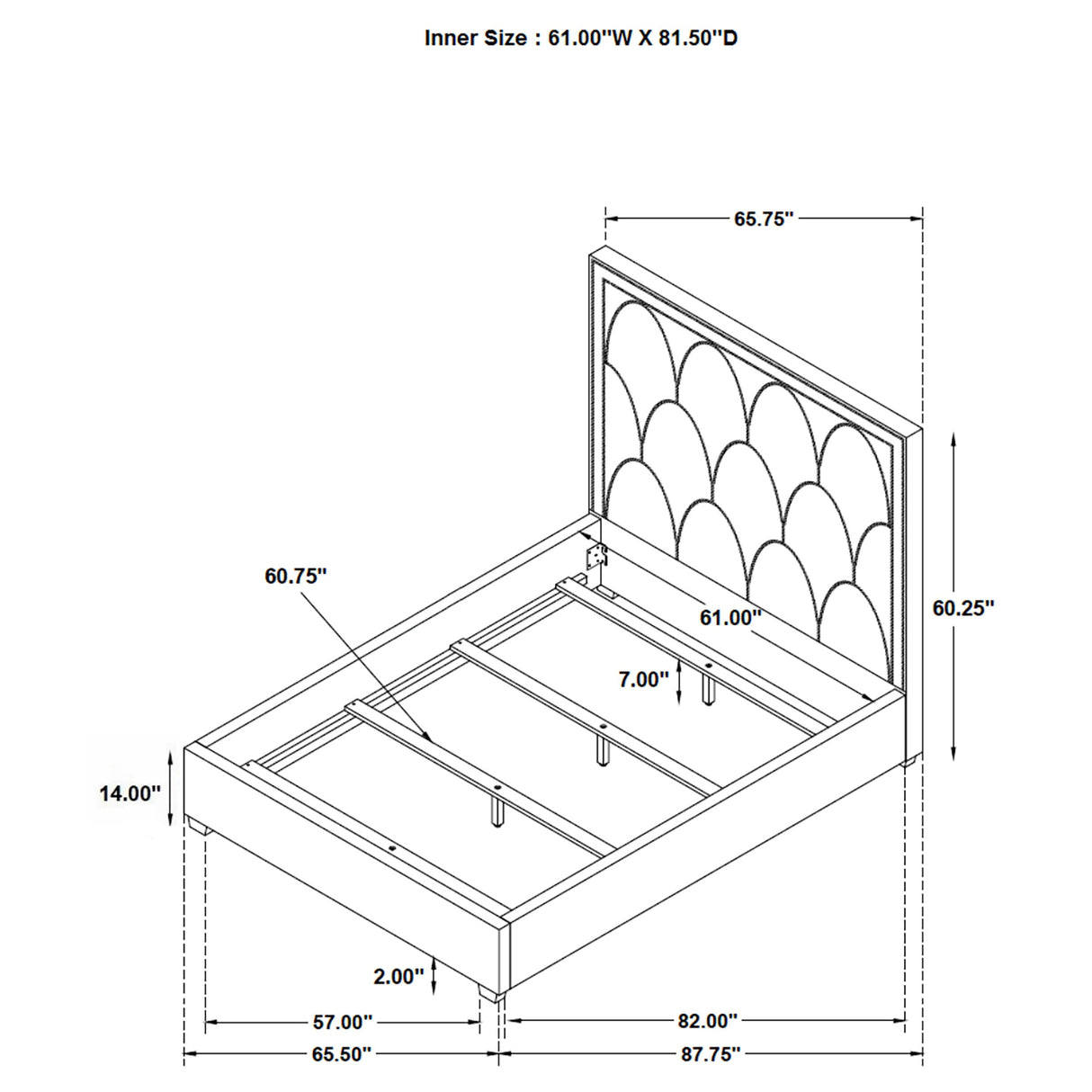 Queen Bed - Bowfield Upholstered Queen Panel Bed Charcoal