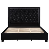 Eastern King Bed - Hailey Upholstered Eastern King Panel Bed Black