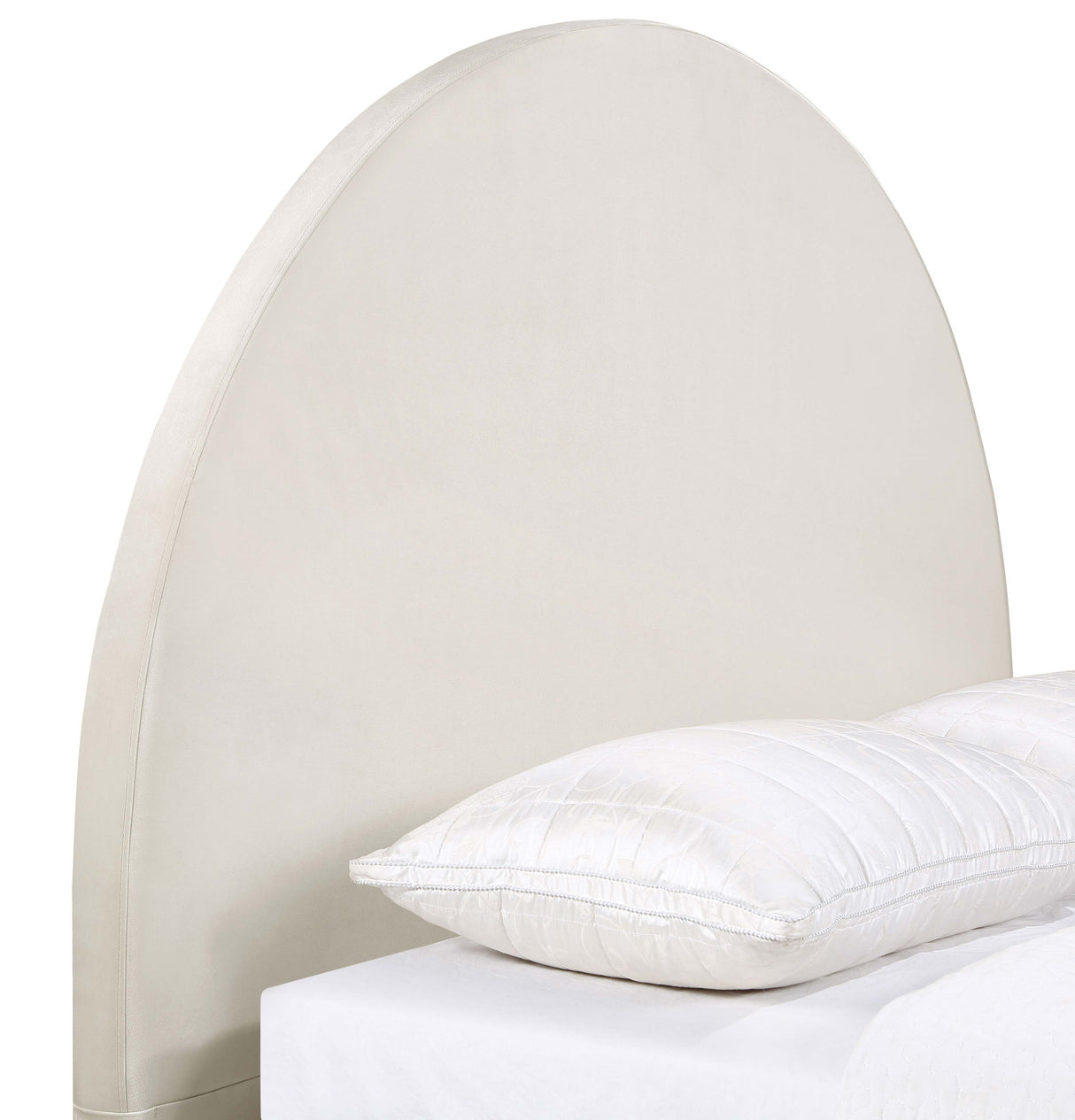 Queen / Full Headboard - June Upholstered Arched Queen / Full Headboard Ivory